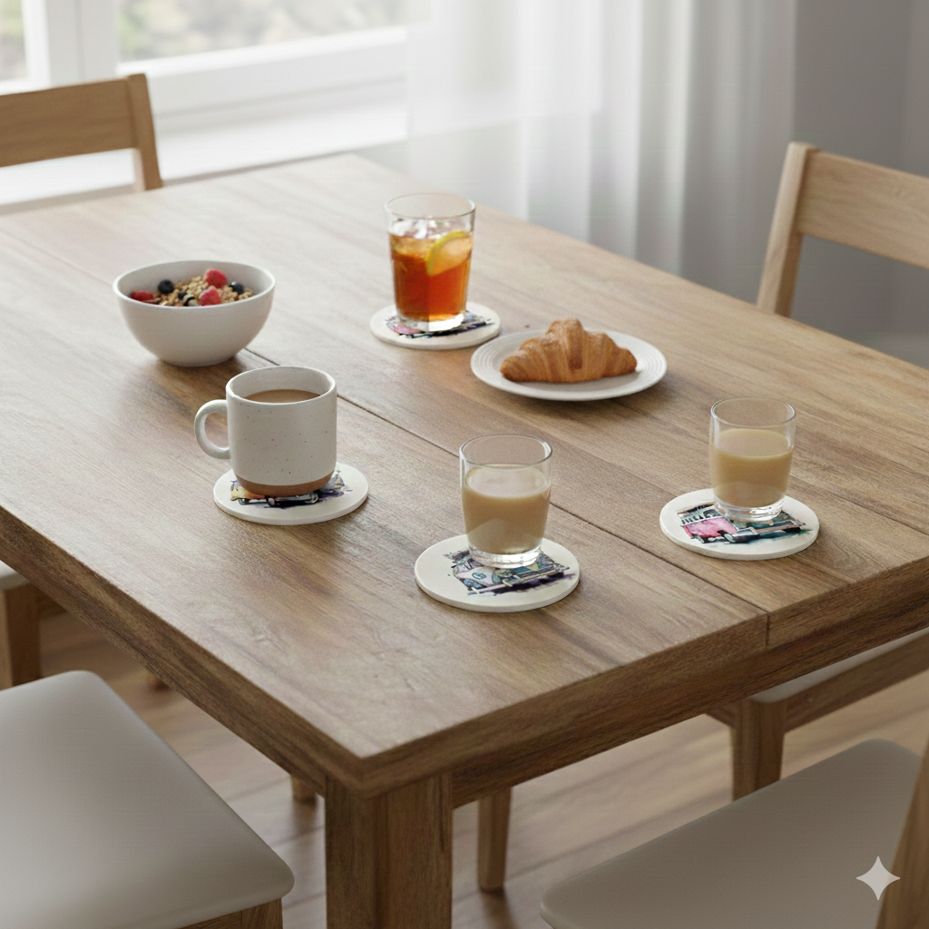 Onderzetter vintage busje 9