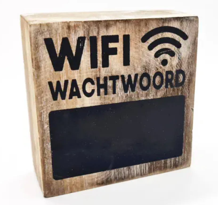 Tekstbordje Wifi wachtwoord