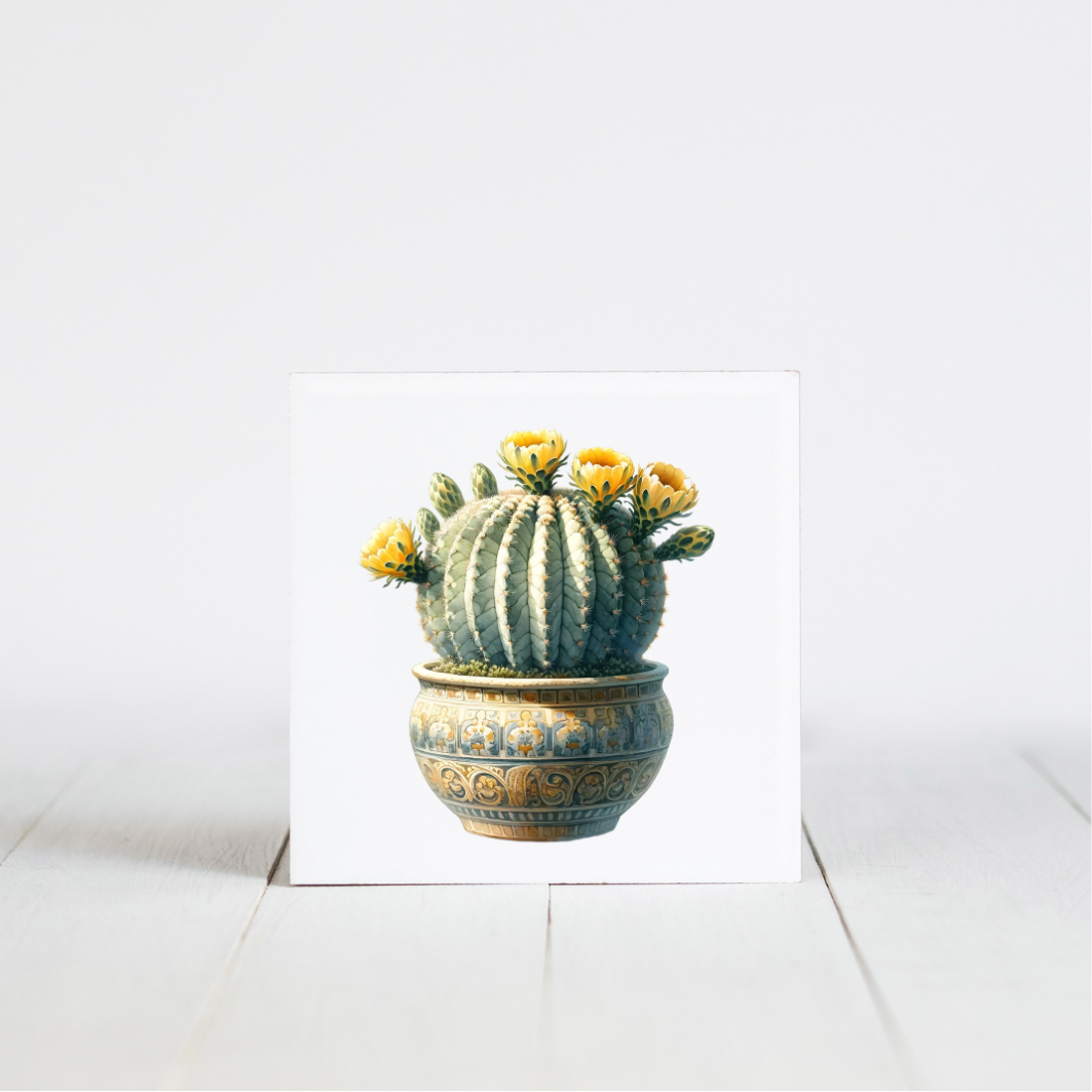 tegeltje met cactus afbeelding