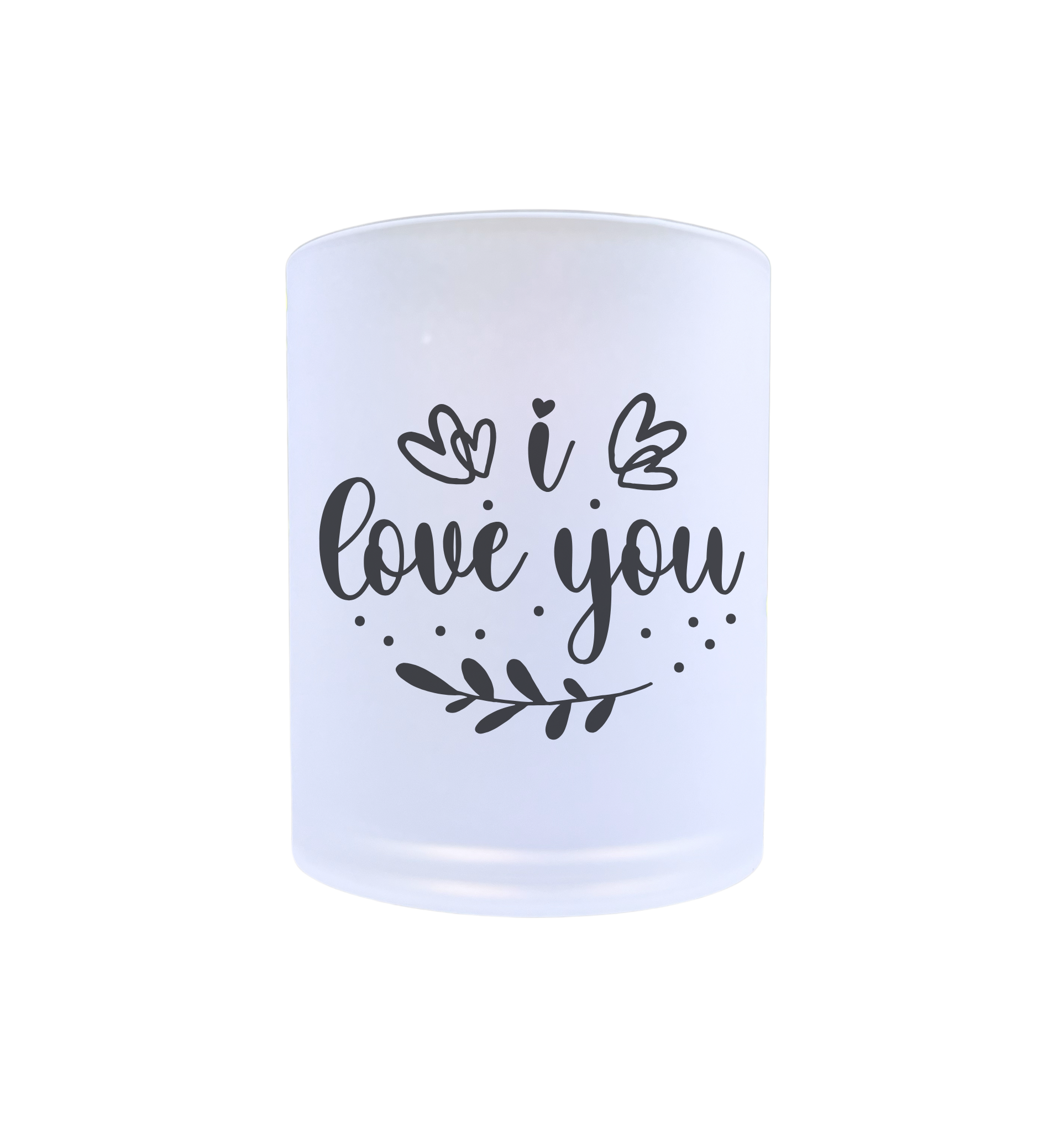 waxinelichthouder glas 1 love you