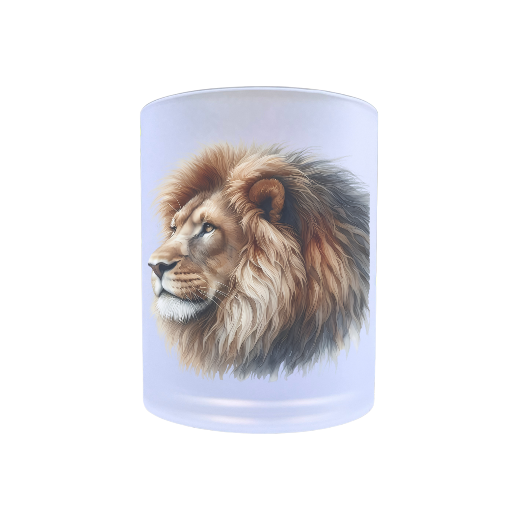 waxinelichthouder glas safari leeuw