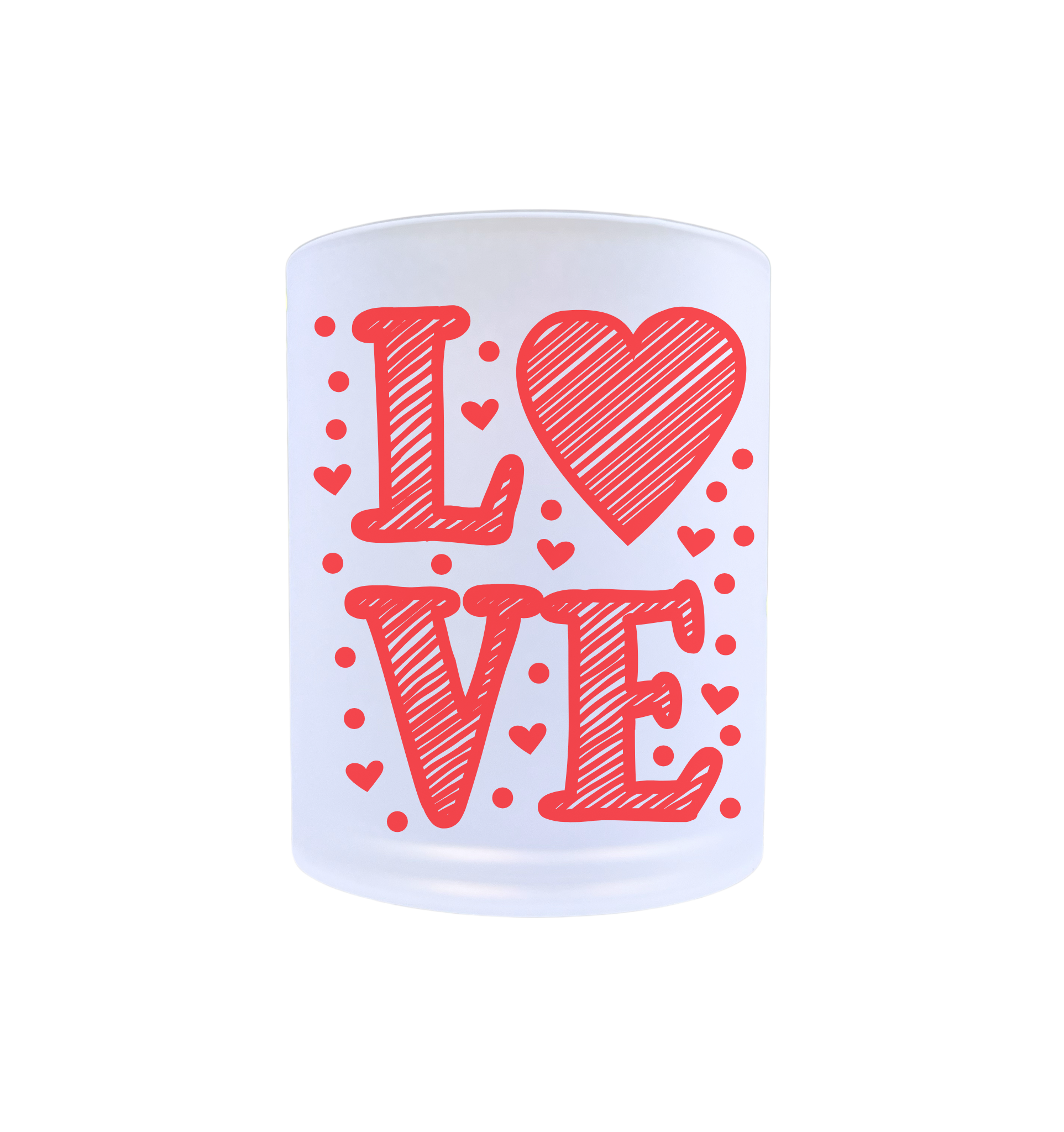 Waxinelichthouder Love rood