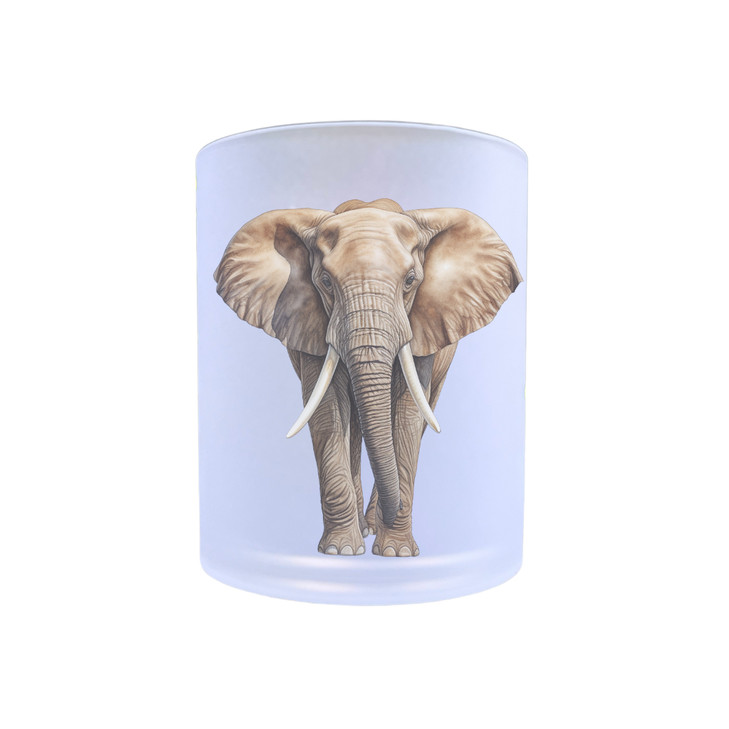 waxinelichthouder glas safari olifant