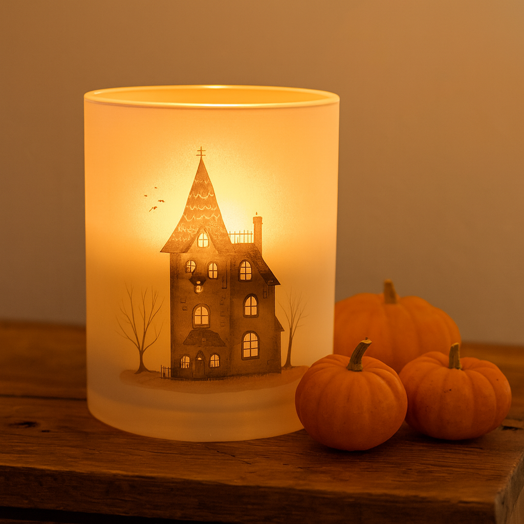 Waxinelichthouder spookhuis 10
