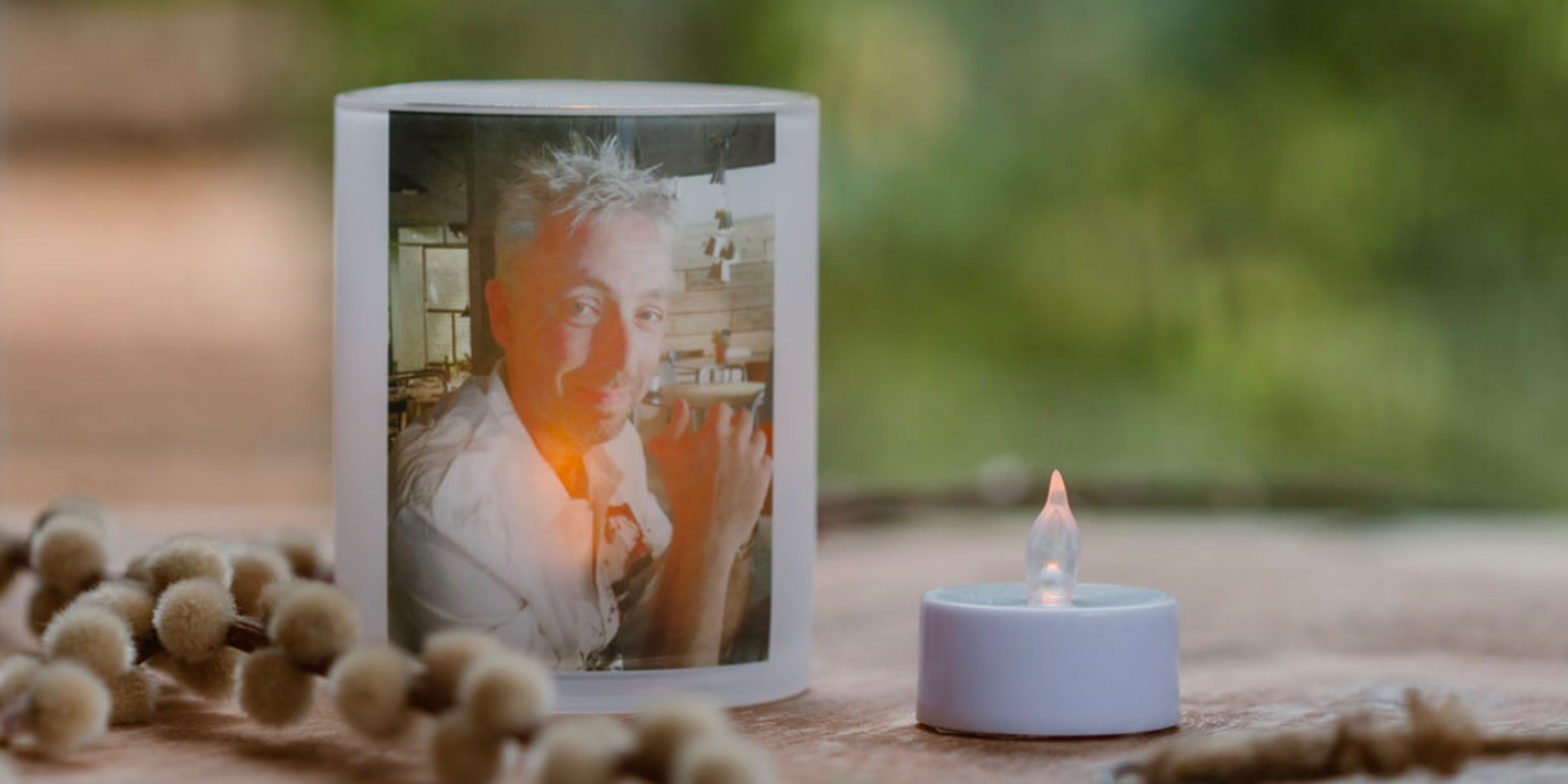 Waxinelichthouder met eigen opdruk