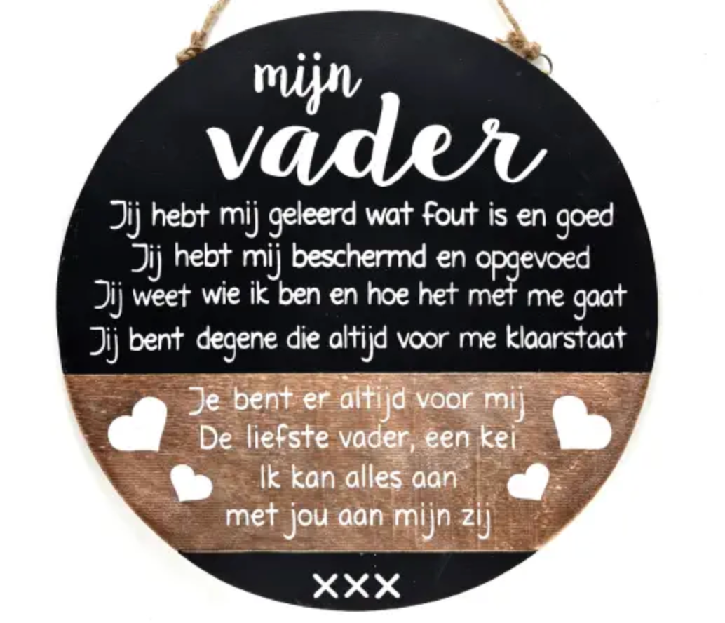 Tekstbord mijn vader